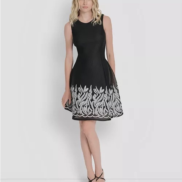 Dkny Dresses & Skirts - Elegant DKNY embroidered mesh Dress SZ 10
